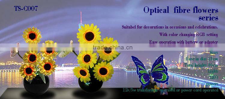 Indoor decoration wedding supplies illuminated fiber optic sunflower