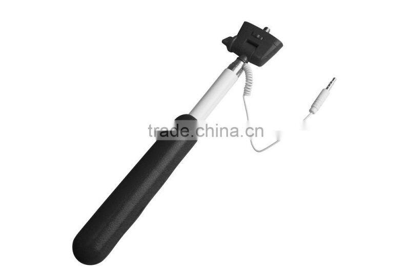 New Lightweight Extendable wired Selfie Stick Monopod with velvet pouch and gift box