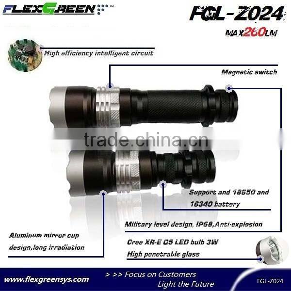rechargeable 18650 battery Q5 led magent torch