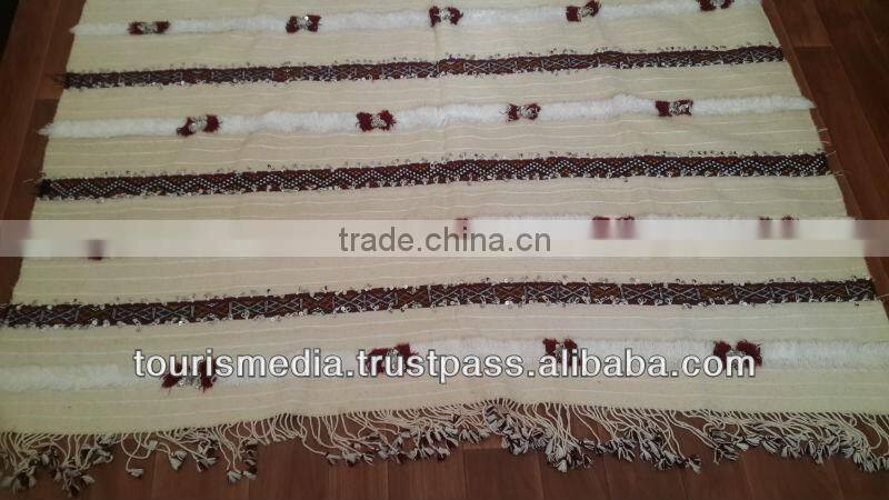 Vintage Moroccan wedding blanket 264cm x 164cm wholesale of handira