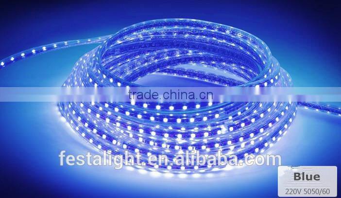 2016 hot sale copper wire 110V 220V interior decoration 30 led 3m flexible flat 5050 smd led light strip with CE ROHS