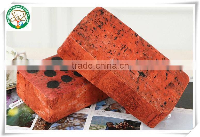 2016 new brick wood selling plush toys funny car accessories Home Furnishing realistic creative pillow