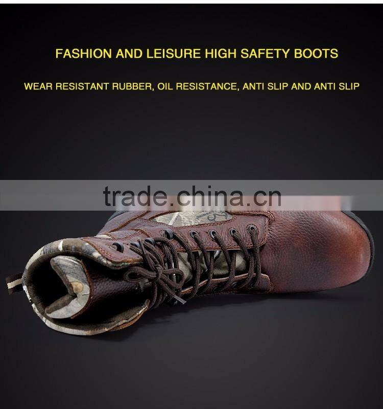 Factory high quality genuine leather protective work shoes