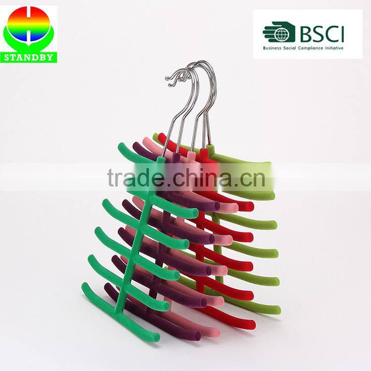 Standby Velvet Flocked Tie Organizers Gentlemen Custom Suit hangers