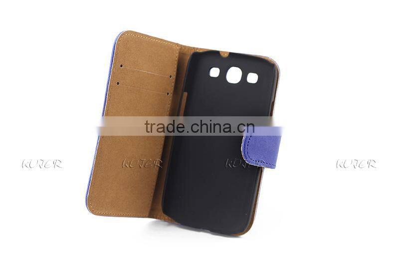 Hot Selling Wallet leather case for Samsung Galaxy S3 With Stand