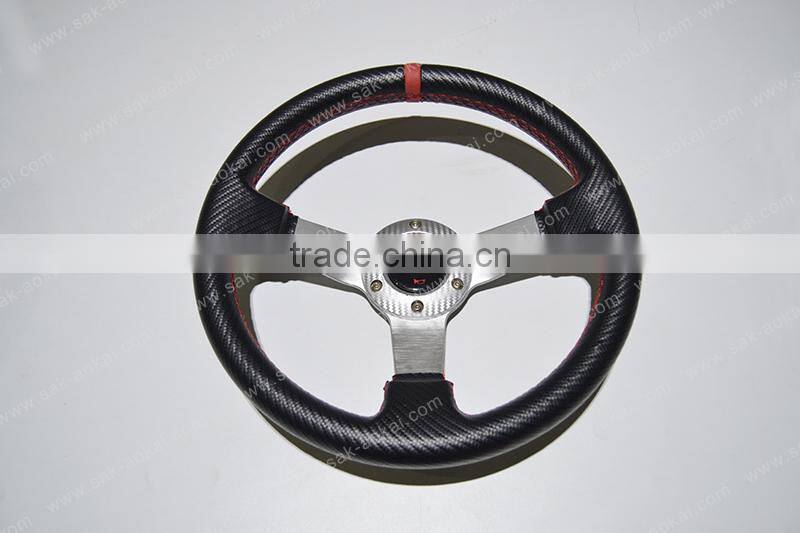 12 inch Suede Steering Wheel 85mm Deep Dish Black