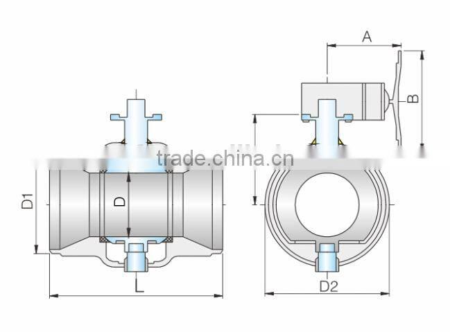 corrosion resisting underground long stem gear operated full welded ball float valves