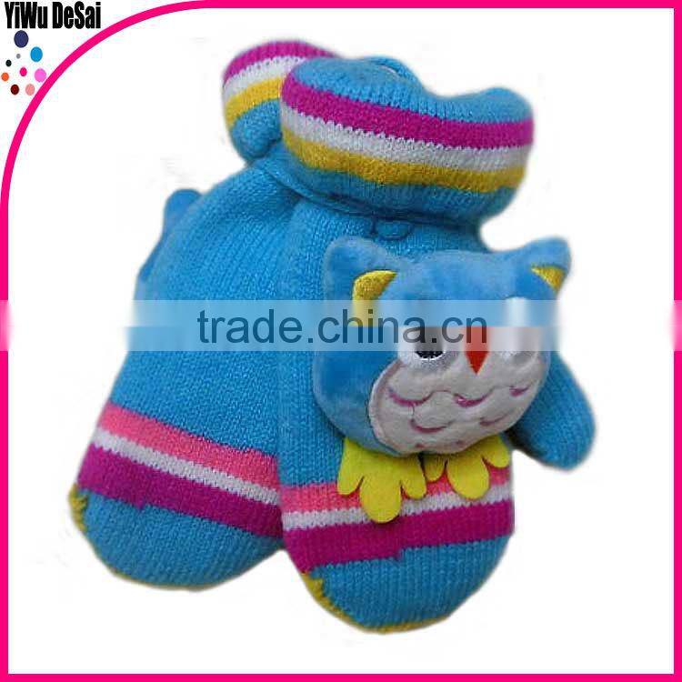 2015 hot sales Wholesale warm winter knit Baby wool Pink gloves