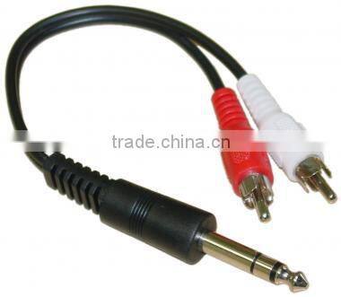 3.5mm male stereo jack to 2 male audio vedio cable
