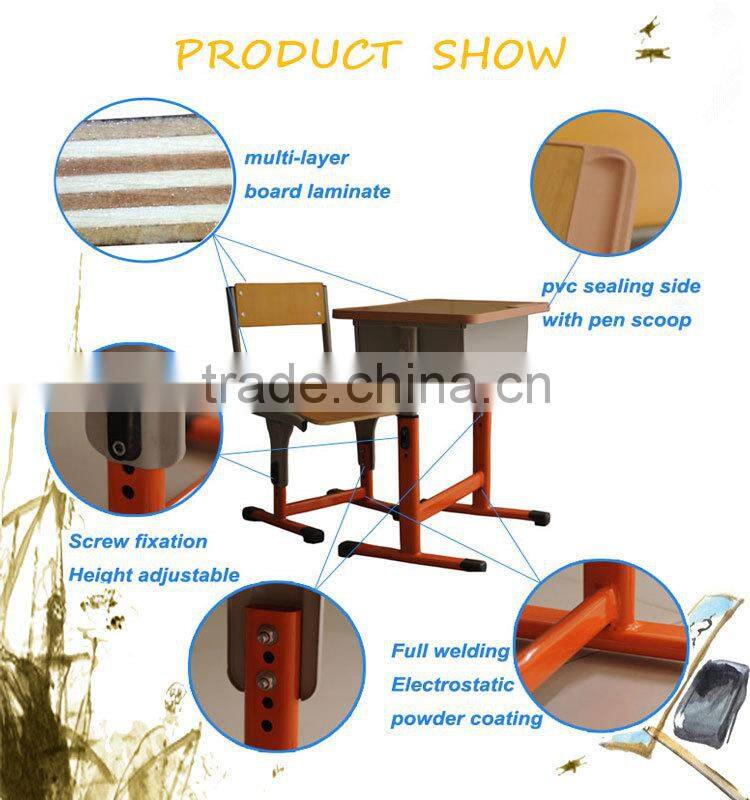 New school furniture student desk Handle adjustable student desk and chair sets 2014 wholesale student chair school furniture