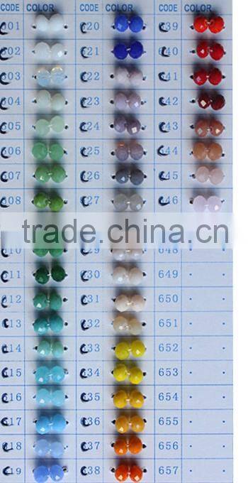 Green Series 4MM Jade Material flat rondelle 48 faceted rondelle loose crystal beads