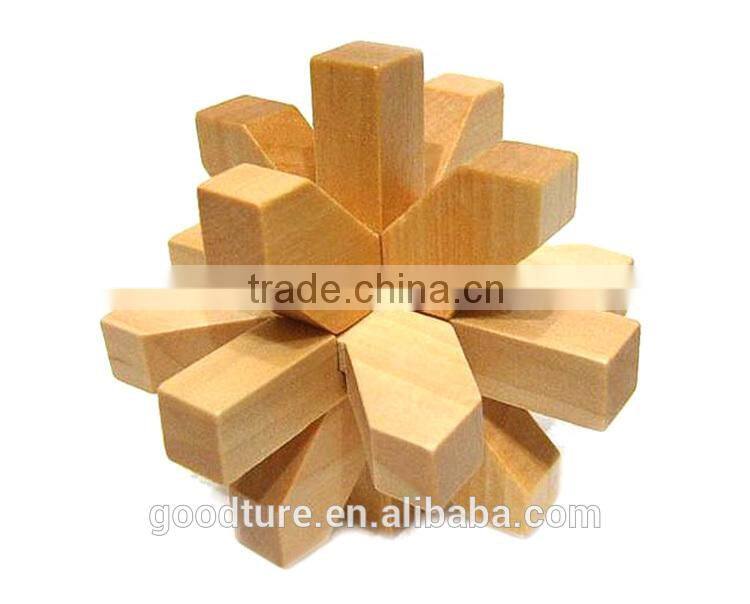 2015 Hot Sale Wooden IQ Intelligent PuzzleKongming Lock Brain Teaser Plum Blossom