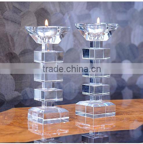 k9 crystal candle holder,high quality crystal pillar candle holders