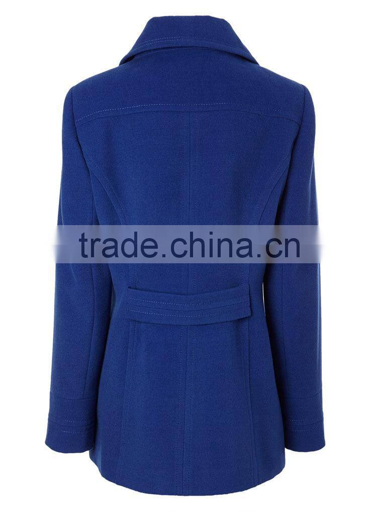 2015 Latest Women Fashion Winter Cobalt Peacoat jacket