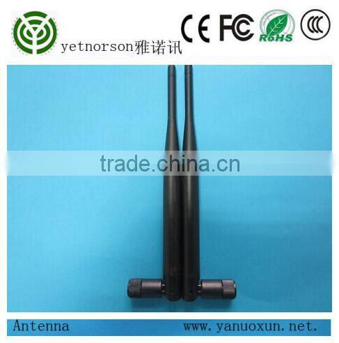 high gian 5dbi 2.4G 2400-2500MHZ onmi rubber antenna with sma for wifi modem router