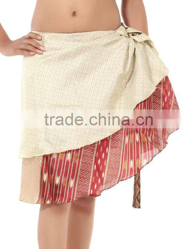 Indian Fine Quality Sari Silk Wrap Skirt At Best Price