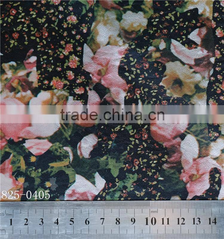 Carving pattern leather shoes flower distressed pu artificial leather