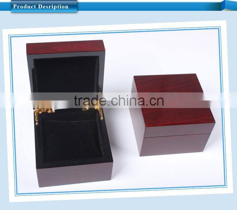 red wooden gift case for watch
