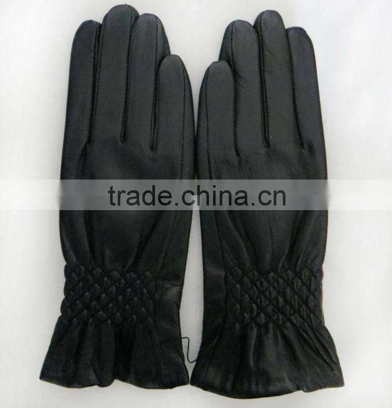 Fashion ladies fake PU leather glove factory