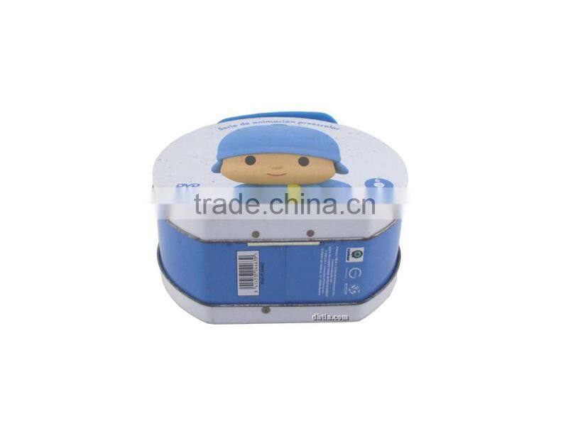 metal lunch box, tin lunch box, tin box with handle