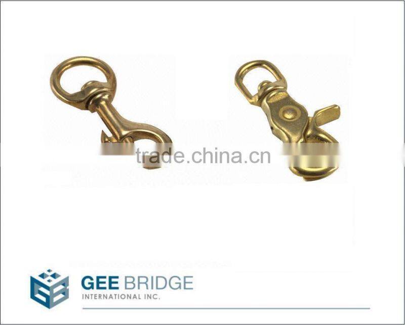 1801173 Solid Brass Swivel Eye Safety Snap Spring Carabiner Hook