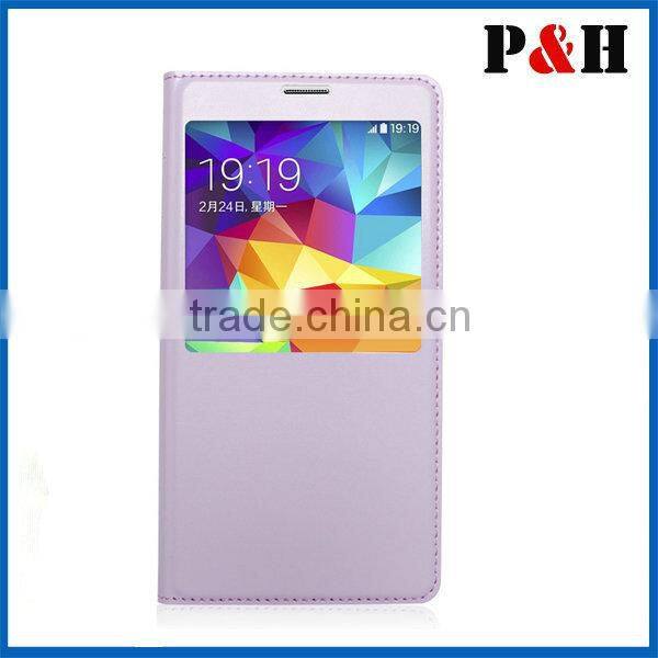 big window transparent cover and leather case for samsung S5
