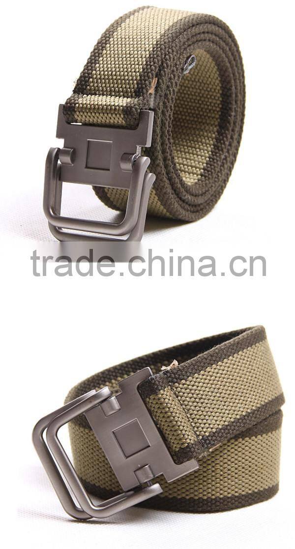 Male thickening canvas casual Men's woven belt buckle bicyclic