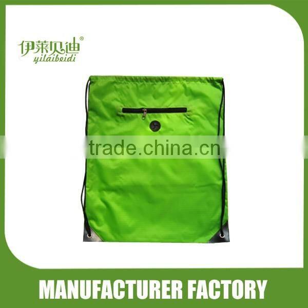 Drawstring bag with zipper