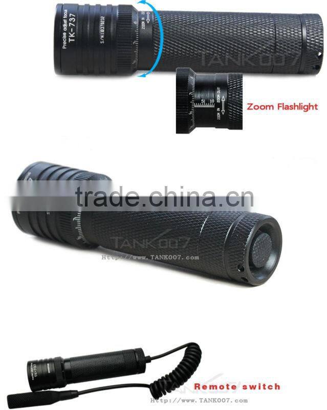 Cree XM-L T6 zoom flashlight used bicycle TANK007 TK737