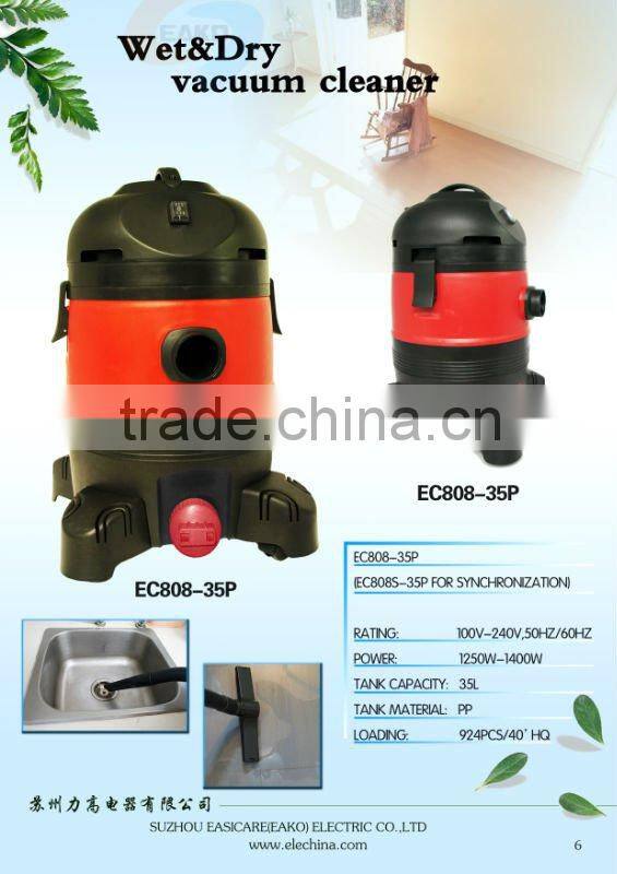 professional wet and dry vacuum cleaner with plastic tank