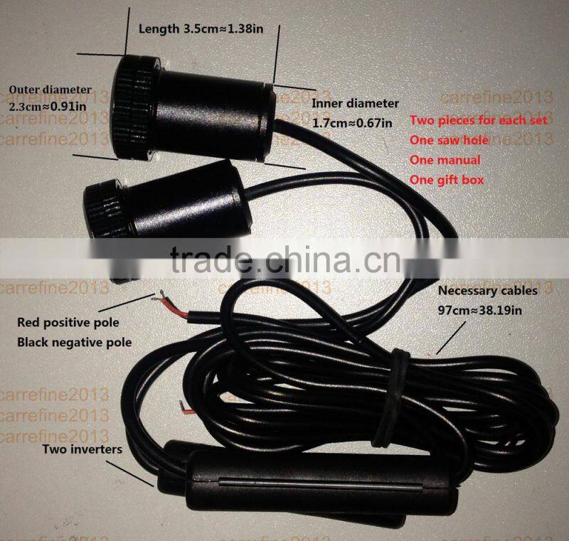 universal led logo light for citroen c3 c4 c5 c6 c8 led car door logo laser projector light/led car logo door light