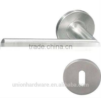 Modern oval shape stainless steel door handle with escutcheon