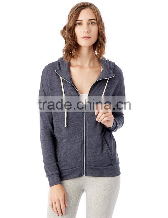 Fashion Plain Color High Quality Zip Up Hoodies Women Hoodies