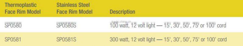 machine-polished stainless steel design underwater pool light