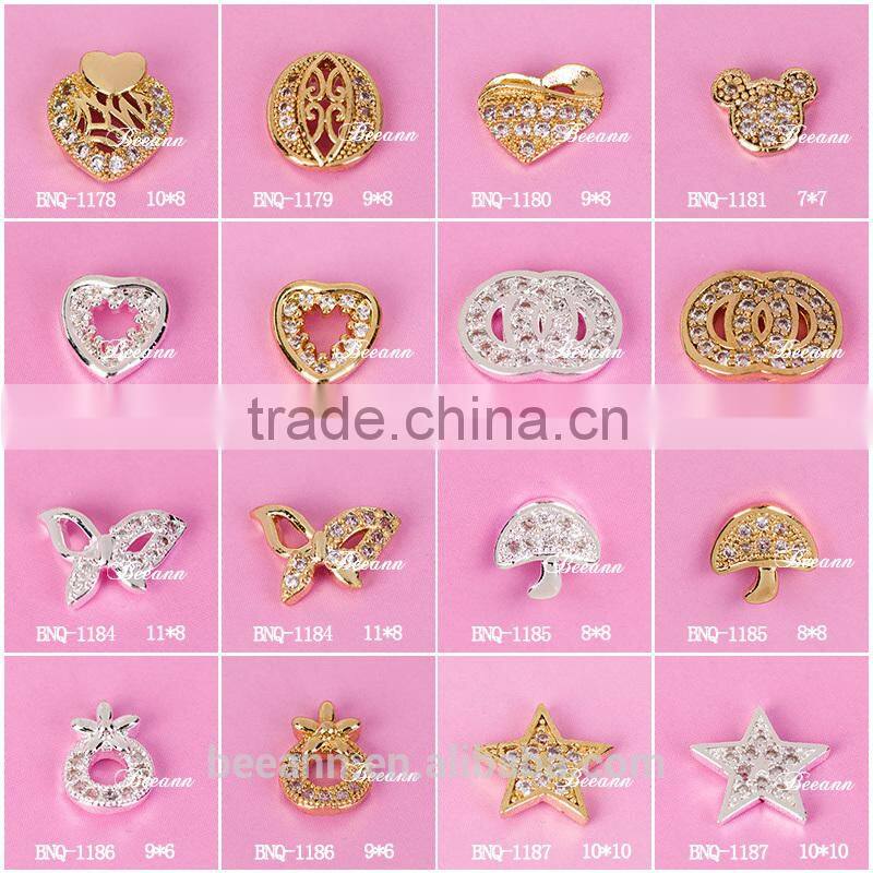 2014 New Design Hot Sale 3D Zircon Nail Art Jewelry Metal Nail art designs