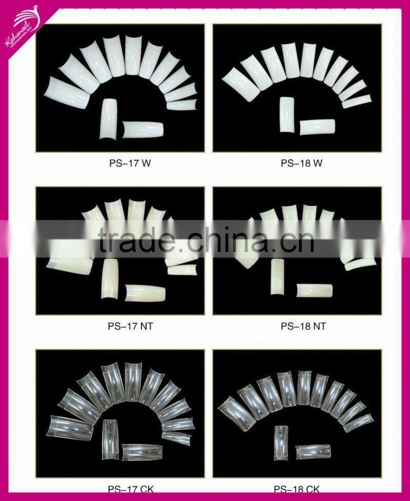 Artificial Fingernails Curved Form Nail Tips / Nail Art Tips with 10 different sizes