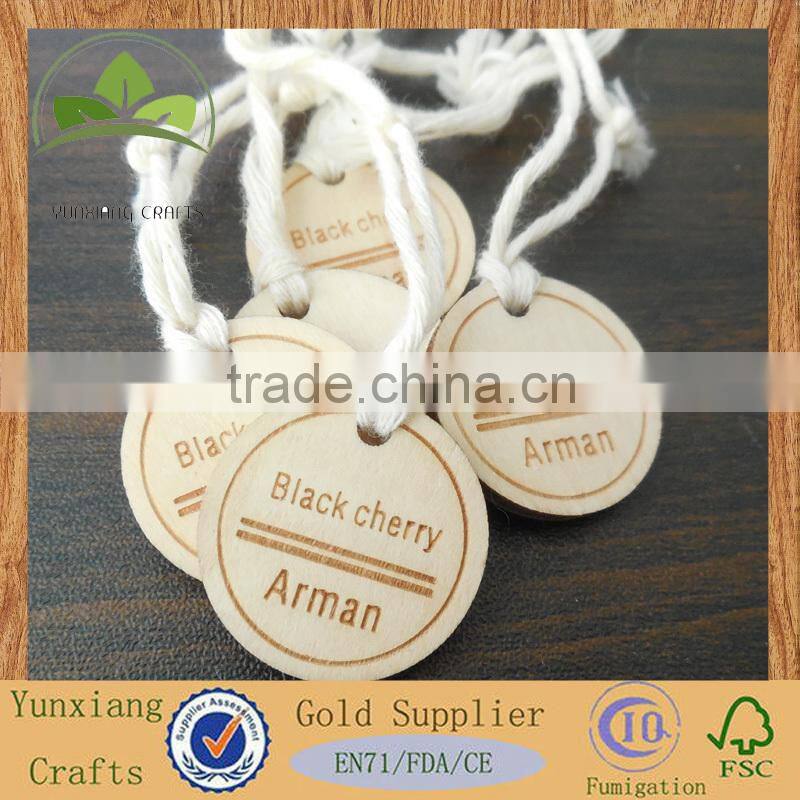laser carved logo wooden garment tags jeans hanging tag