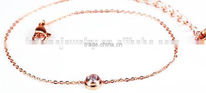 KSTONE Fashion Jewelry Rose Gold Round Shaped CZ Diamond Crystal Stud Earrings