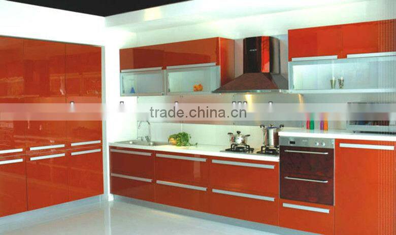 2014 high glossy UV wood grain design MDF for kitchen
