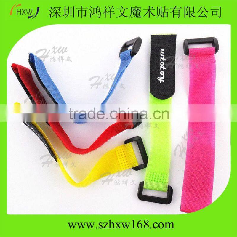 Adjustable nylon wiring accessories hook and loop belt buckle