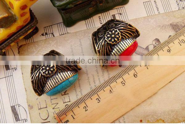 Turquoise Stone Rings Vintage Rings for Women&Men Antique Silver Ring Unisex Personality Oval Turquoise Finger Anillos IR122