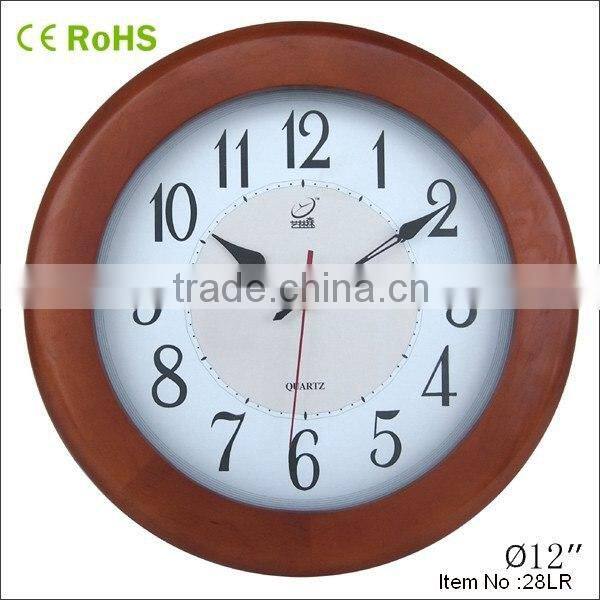 12inch cheap clock round wooden wall clock promotional items 12W28LR