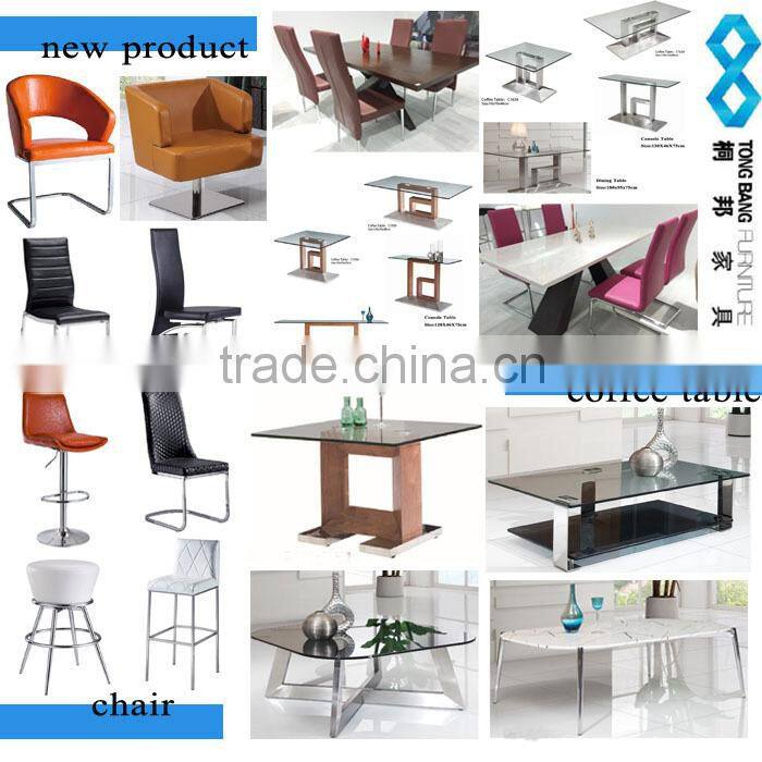 TB stainless steel table with glass top design glass sofa table