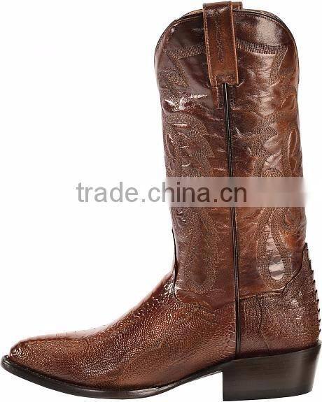 black cherry tan cowboy&cowgirl handmade genuine leather Western ostrich leg boots wholesale