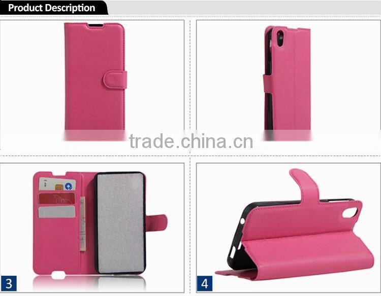 High Quality Litchi Design Credit Card Wallet Stand Flip leather case for Alcatel One Touch Idol 4 mobile phone cover