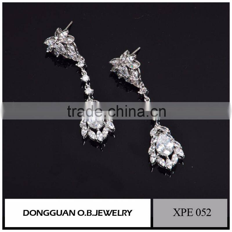 Square diamond earring /hot selling earring /925 silver earring