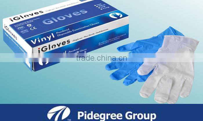 gloves,phthalate free clear powdered vinyl pvc gloves