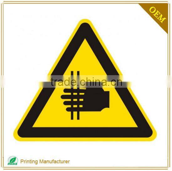 Factory Price Custom Safety Triangle Warning Sign Label Printing