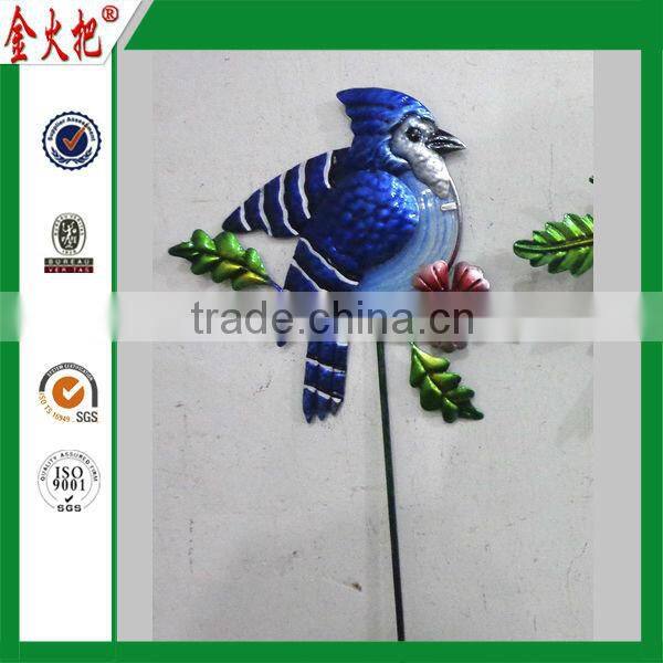 Hot Sell Delicate Multicolor metal birds garden stake