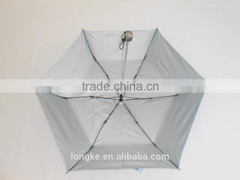 19"*6K Shining silver coating 3 fold pencil pocket umbrella